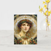 Weihnachten - KI - Jugendstil - B Karte (Gelbe Blume)