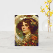 Weihnachten - KI - Jugendstil - F Karte (Gelbe Blume)