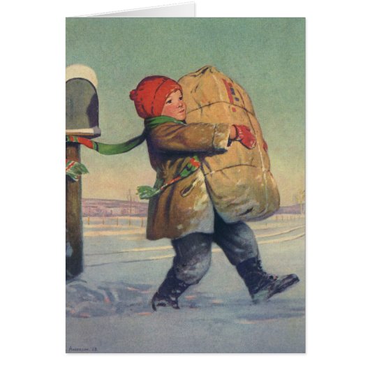 Weihnachten, Kind mit großem Paket (Vorne)