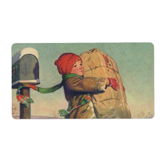 Weihnachten, Kind mit großem Paket (Vorne)