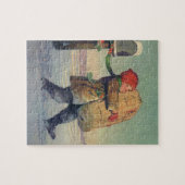 Weihnachten, Kind mit großem Paket Puzzle (Horizontal)