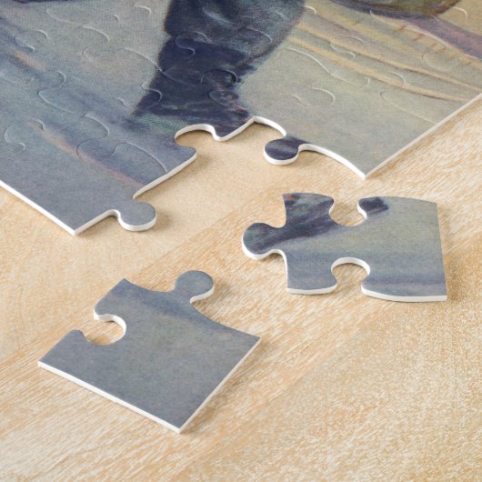 Weihnachten, Kind mit großem Paket Puzzle (Seite)