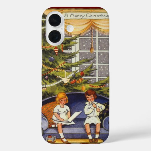 Weihnachten, Kinder auf einer Couch sitzen Case-Mate iPhone Hülle (Rückseite)