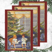 Weihnachten, Kinder auf einer Couch sitzen Geschenkpapier Set