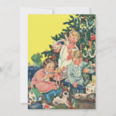 Weihnachten, Kinder mit Geschenken Einladung (Vorderseite)