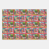 Weihnachten Kinder Pferde Kalb und Schafe Geschenkpapier Set (Vorderseite 2)