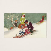 Weihnachten, Kinder Rodeln im Schnee (Vorderseite)