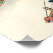 Weihnachten, Kinder Rodeln im Schnee Poster (Ecke)