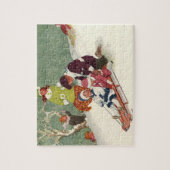 Weihnachten, Kinder Rodeln im Schnee Puzzle (Vertikal)