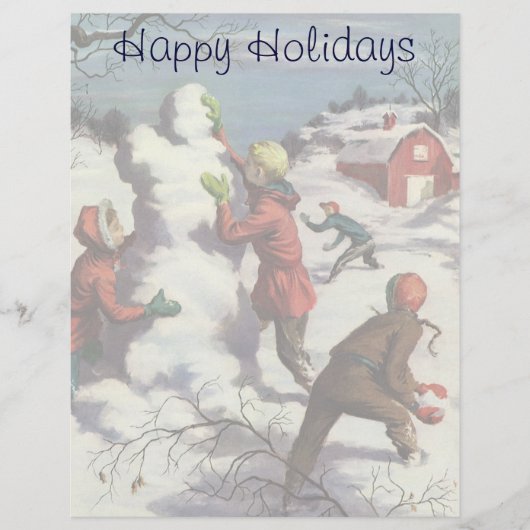 Weihnachten, Kinder Schneeballkampf (Vorderseite)