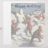 Weihnachten, Kinder Schneeballkampf (Vorne/Hinten)