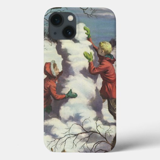 Weihnachten, Kinder Schneeballkampf Case-Mate iPhone Hülle (Rückseite)