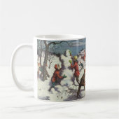 Weihnachten, Kinder Schneeballkampf Kaffeetasse (Links)