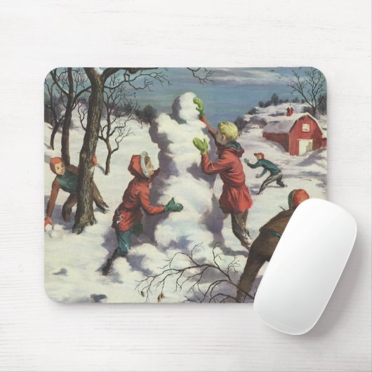 Weihnachten, Kinder Schneeballkampf Mousepad (Mit Mouse)