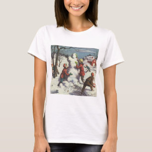 Weihnachten, Kinder Schneeballkampf T-Shirt