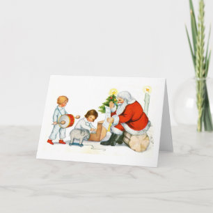 Weihnachten, Kinder und Spielzeug Feiertagskarte