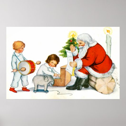 Weihnachten, Kinder und Spielzeug Poster (Vorne)