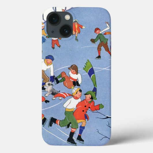 Weihnachten, Kindereis-Skaten auf dem See Case-Mate iPhone Hülle (Rückseite)