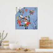Weihnachten, Kindereis-Skaten auf dem See Poster (Küche)