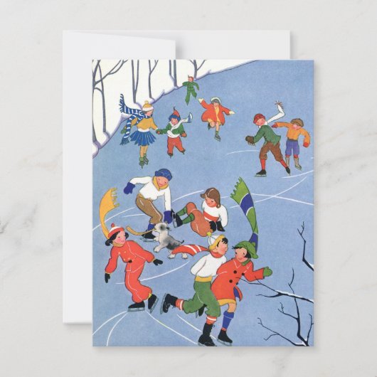 Weihnachten, Kindereis Skaten Einladung (Vorderseite)