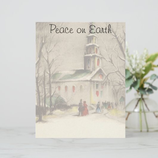 Weihnachten, Kirche im Winter Schnee (Stehend Vorderseite)