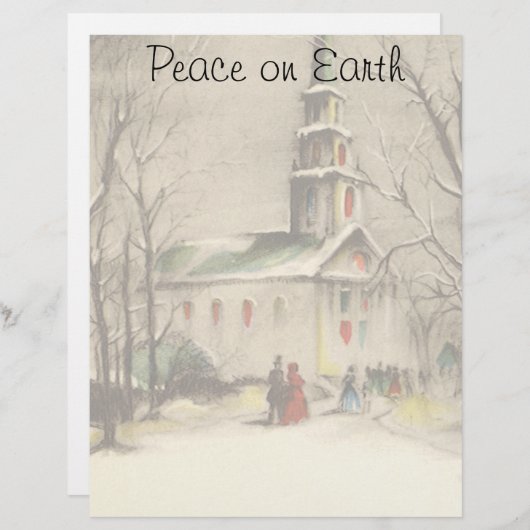 Weihnachten, Kirche im Winter Schnee (Vorne/Hinten)