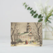Weihnachten, Kirche im Winter Schnee Feiertagspostkarte (Stehend Vorderseite)