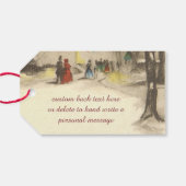 Weihnachten, Kirche im Winter Schnee Geschenkanhänger (Rückseite Horizontal)