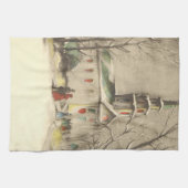 Weihnachten, Kirche im Winter Schnee Handtuch (Horizontal)