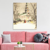 Weihnachten, Kirche im Winter Schnee Leinwanddruck (Insitu (Wohnzimmer))