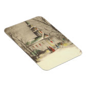 Weihnachten, Kirche im Winter Schnee Magnet (Rechte Seite)