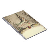 Weihnachten, Kirche im Winter Schnee Notizblock (Rechte Seite)