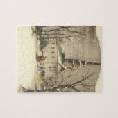 Weihnachten, Kirche im Winter Schnee Puzzle (Horizontal)