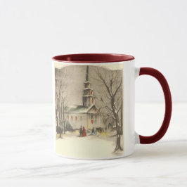 Weihnachten, Kirche im Winter Schnee Tasse