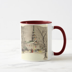 Weihnachten, Kirche im Winter Schnee Tasse