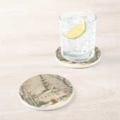 Weihnachten, Kirche im Winter Schnee Untersetzer (Seite)