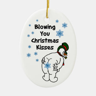 Weihnachten Kisses Snowman Keramik Ornament
