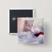 Weihnachten Kitten Button (Vorne & Hinten)