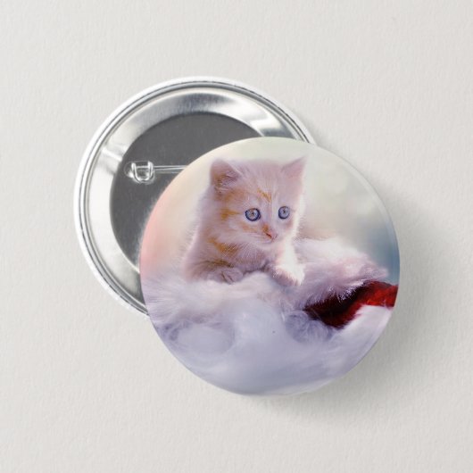 Weihnachten Kitten Button (Vorne & Hinten)
