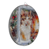 Weihnachten Kitten Dartscheibe (Vorderseite Links)