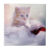 Weihnachten Kitten Fliese (Vorderseite)
