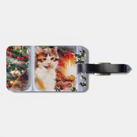 Weihnachten Kitten Gepäckanhänger (Rückseite horizontal)