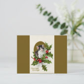 Weihnachten Kitten Gold Postkarte (Stehend Vorderseite)