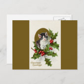 Weihnachten Kitten Gold Postkarte (Vorne/Hinten)