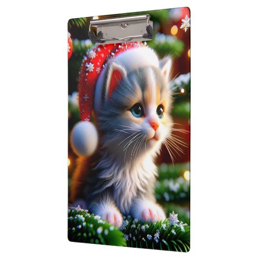 Weihnachten Kitten Klemmbrett (Links)