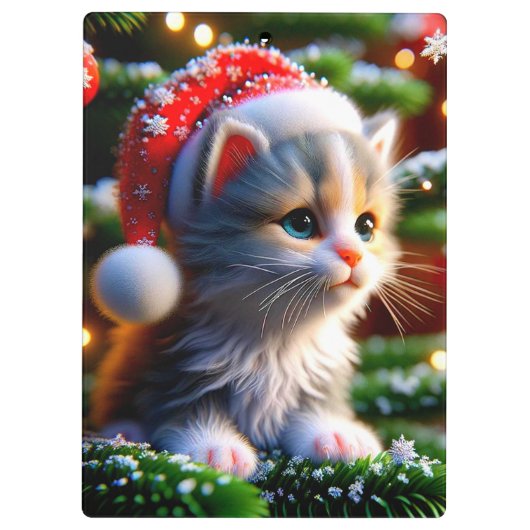 Weihnachten Kitten Klemmbrett (Rückseite)