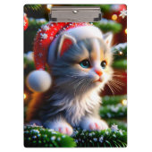 Weihnachten Kitten Klemmbrett (Vorderseite)