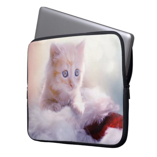 Weihnachten Kitten Laptopschutzhülle (Vorderseite Links)