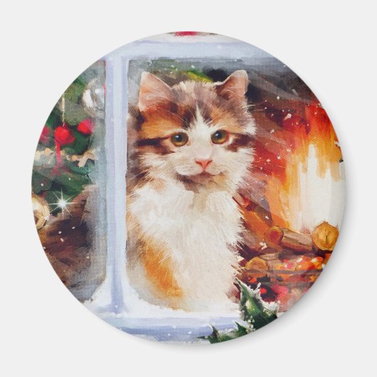 Weihnachten Kitten Magnet (Vorne)