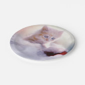 Weihnachten Kitten Pappteller (Schrägansicht)